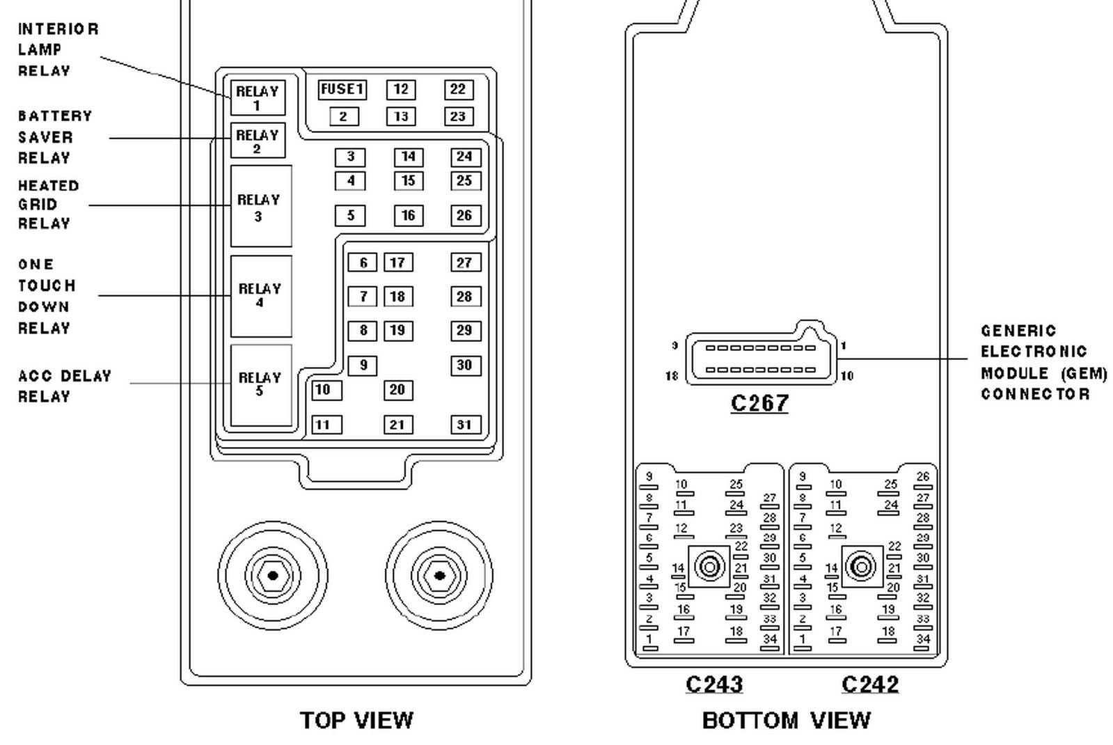 2000 Ford Excursion Fuse Panel Layout