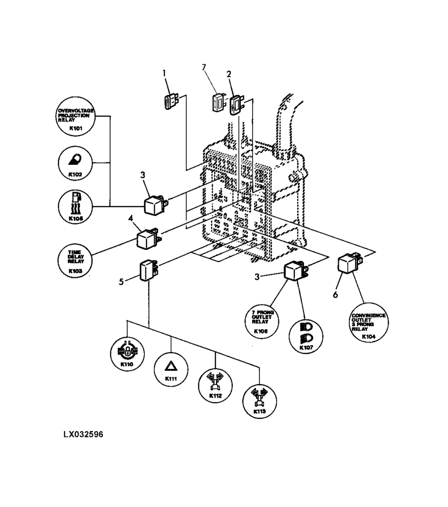 6200 TRACTOR FUSES DIODES RELAYS FUSE BOX EPC John Deere 57M7121 