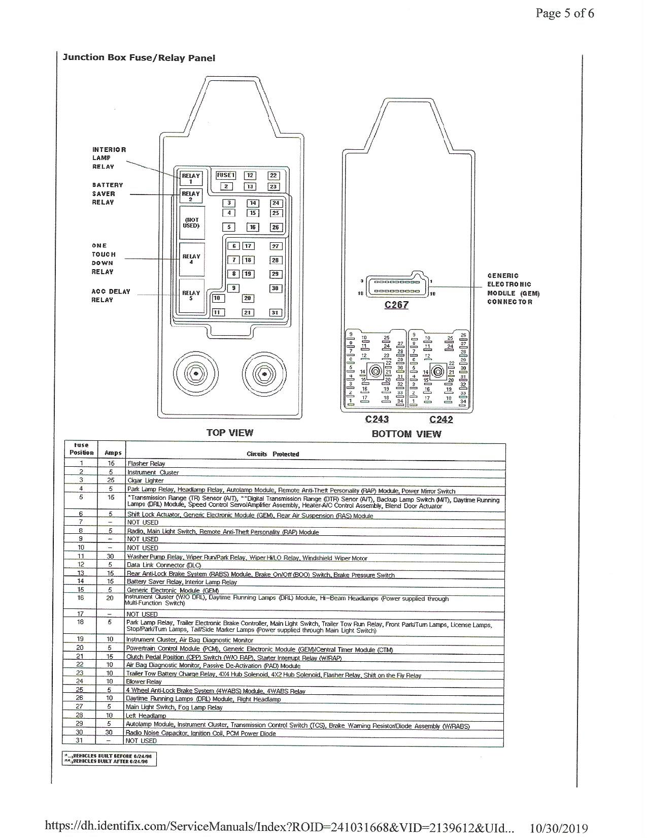 97 F150 Fuse Box In Truck Doesn t Match The Diagrams In Owners Guide Or 