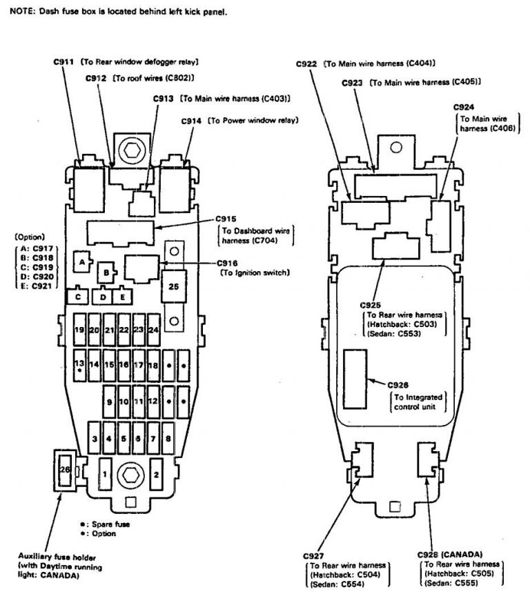 Acura Integra 1992 1993 Fuse Box Diagram Auto Genius