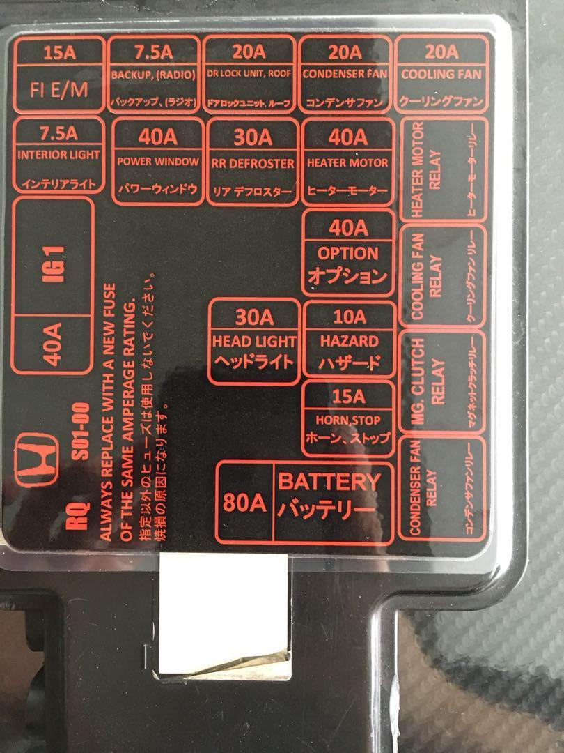 Ek4 Ek9 Fuse Box Diagram Car Accessories Accessories On Carousell