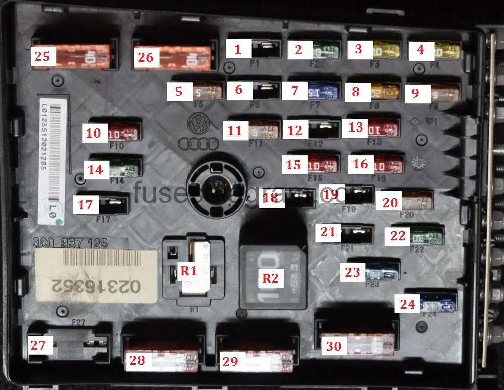 Fuse Box Volkswagen Passat B6